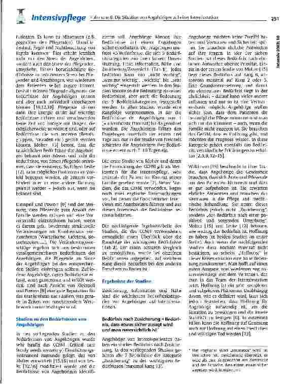 Vorschauseite 2: Die Situation von Angehörigen auf einer Intensivstation