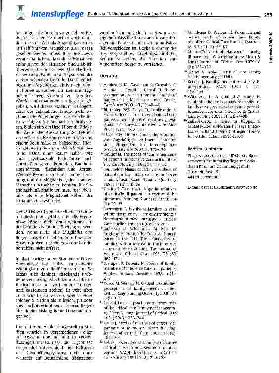 Vorschauseite 6: Die Situation von Angehörigen auf einer Intensivstation