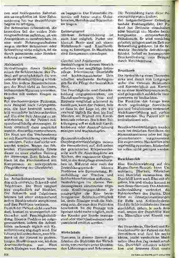 Vorschauseite 5: Pflege in Therapie und Diagnostik 19. Folge: Maßnahmen bei Strahlenbehandlung