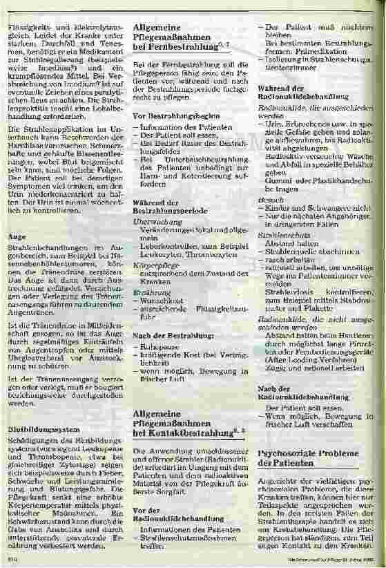 Vorschauseite 6: Pflege in Therapie und Diagnostik 19. Folge: Maßnahmen bei Strahlenbehandlung