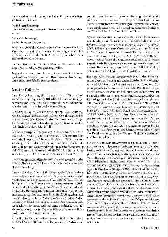 Vorschauseite 2: Beihilferechtlicher Arzneimittelbegriff