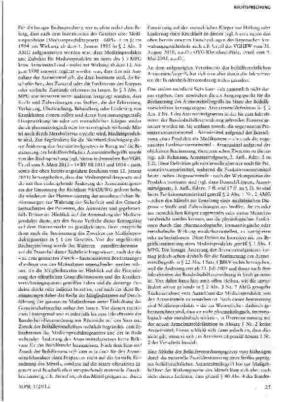 Vorschauseite 3: Beihilferechtlicher Arzneimittelbegriff
