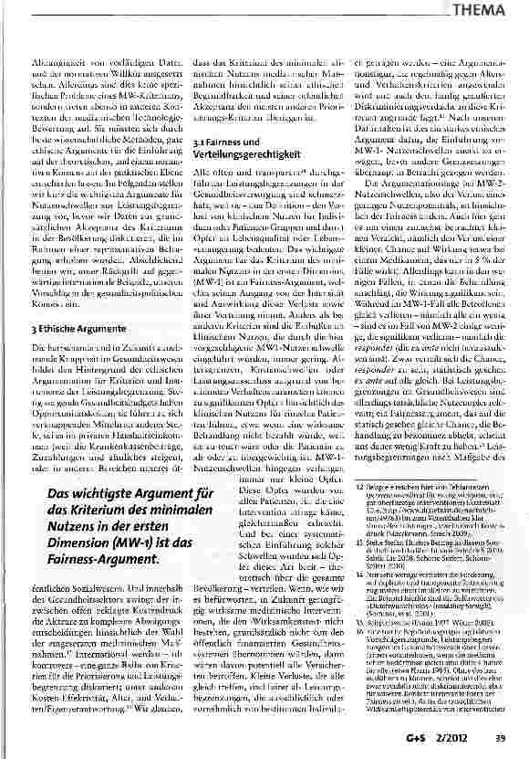 Vorschauseite 3: Mindestnutzenschwellen im Gesundheitswesen