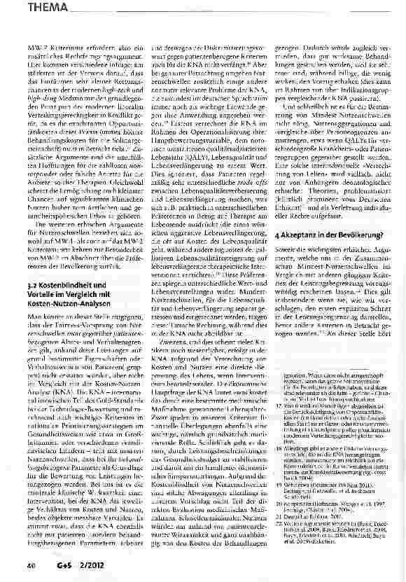 Vorschauseite 4: Mindestnutzenschwellen im Gesundheitswesen