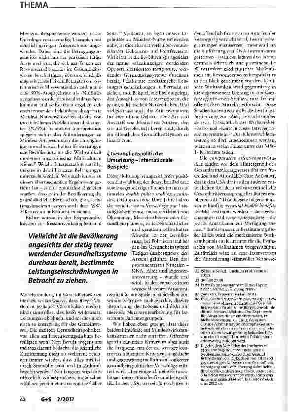 Vorschauseite 6: Mindestnutzenschwellen im Gesundheitswesen