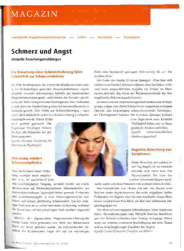 Vorschauseite 1: Schmerz und Angst