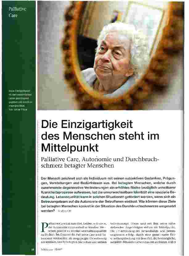 Vorschauseite 1: Die Einzigartigkeit des Menschen steht im Mittelpunkt
