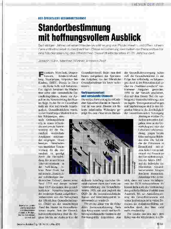Vorschauseite 1: Standortbestimmung mit hoffnungsvollem Ausblick