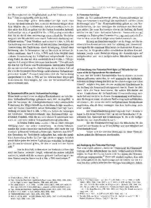 Vorschauseite 3: Das rechtliche Schicksal von Dienstvereinbarungen und Tarifverträgen nach der Fusion gesetzlicherKrankenkassen