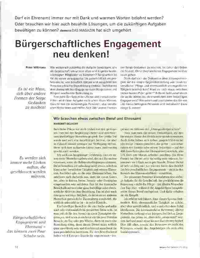 Vorschauseite 1: Bürgerschaftliches Engagement neu denken!