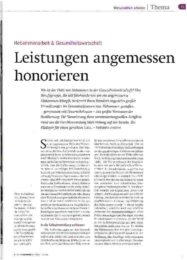 Vorschauseite 2: Leistungen angemessen honorieren