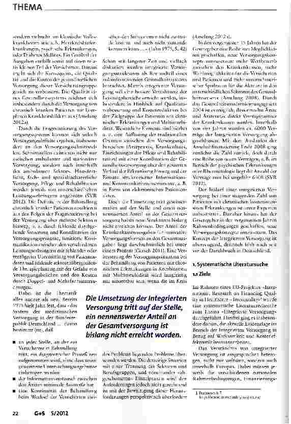 Vorschauseite 2: Integrierte Versorgung-zwischen Anspruch, Wirklichkeit und Evidenz in der Forschung