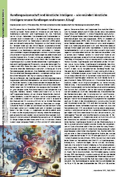 Vorschauseite 1: Handlungswissenschaft und künstliche Intelligenz – wie verändert künstliche Intelligenz unsere Handlungen und unseren Alltag?