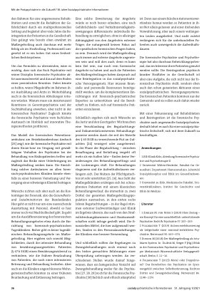 Vorschauseite 3: Wohin geht es mit der Forensischen Psychiatrie?