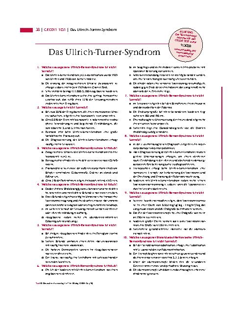 Vorschauseite 3: Das Ullrich-Turner-Syndrom: Eine genetisch bedingte Erkrankung mit kardialer Symptomatik.