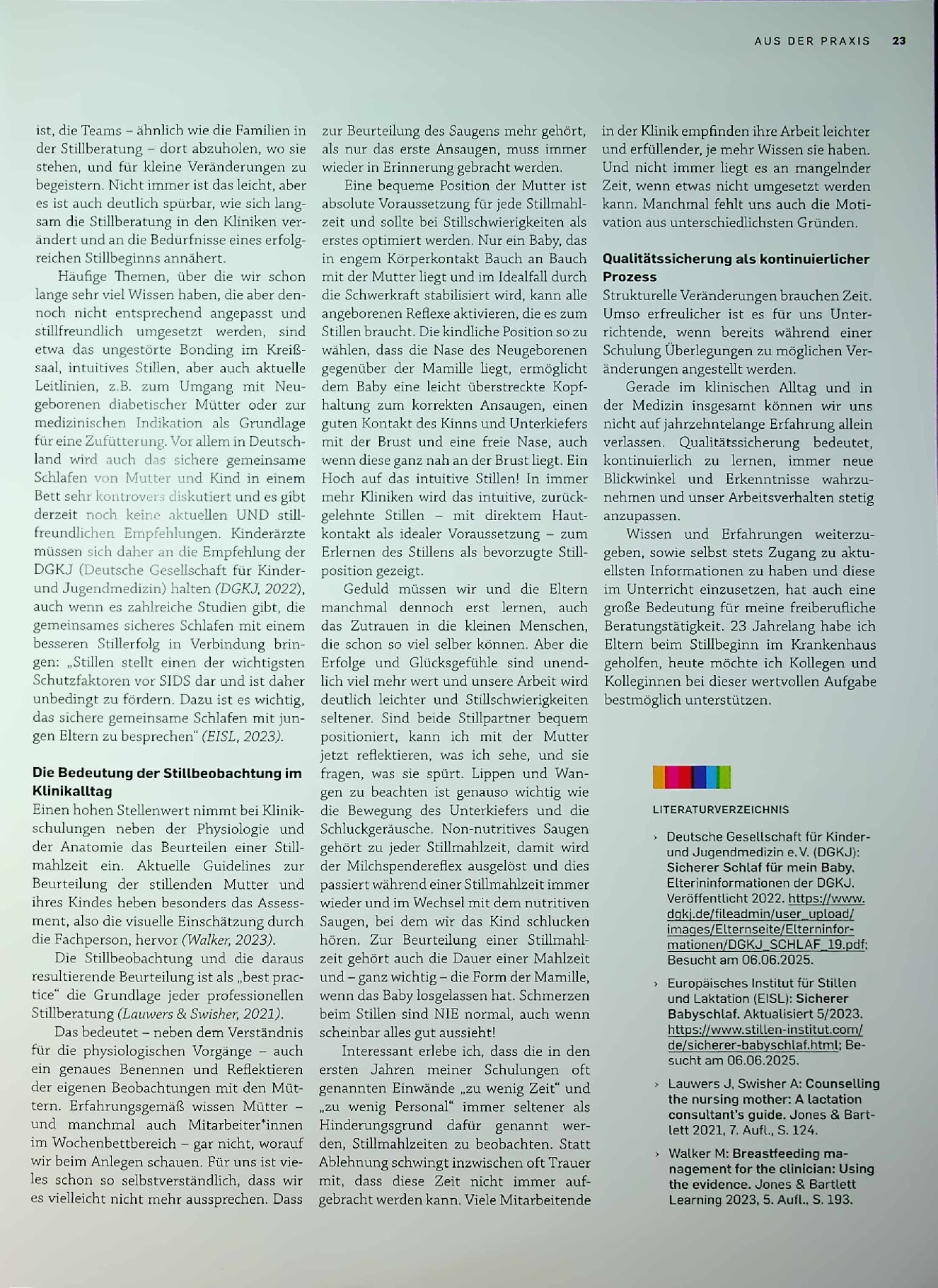 Vorschauseite 2: Referentin für Klinikschulungen – mein ganz besonderer Aufgabenbereich als IBCLC