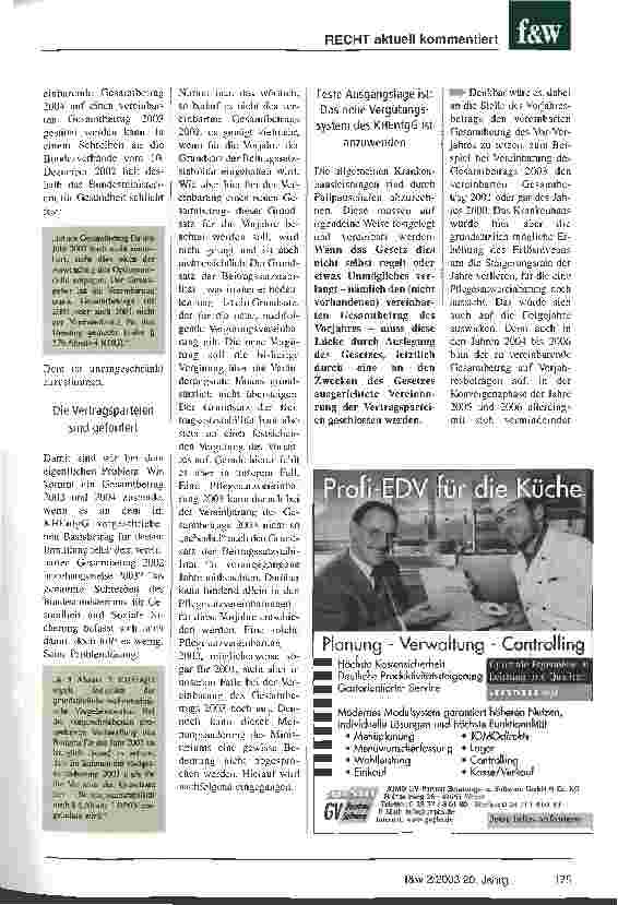 Vorschauseite 2: Einführung des neuen Vergütungssystems ohne einen vereinbarten Gesamtbetrag 2002? Die Vertragsparteien müssen einen (Aus-)Weg finden