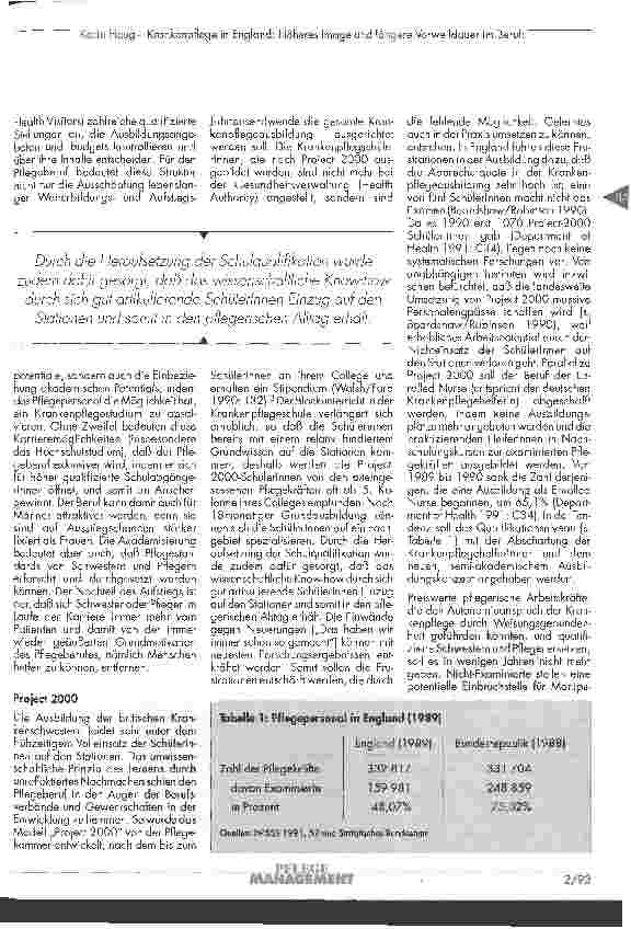 Vorschauseite 3: Krankenpflege in England: höheres Image und längere Verweildauer im Beruf!
