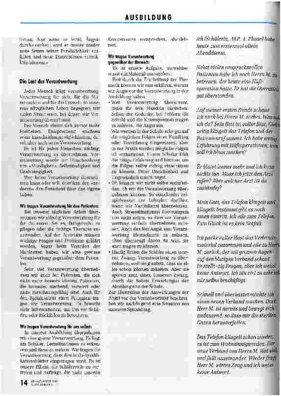 Vorschauseite 3: Das Zittern vor dem ersten Abenddienst Die Angst vor der Verantwortung in der Ausbildung Diplomarbeit