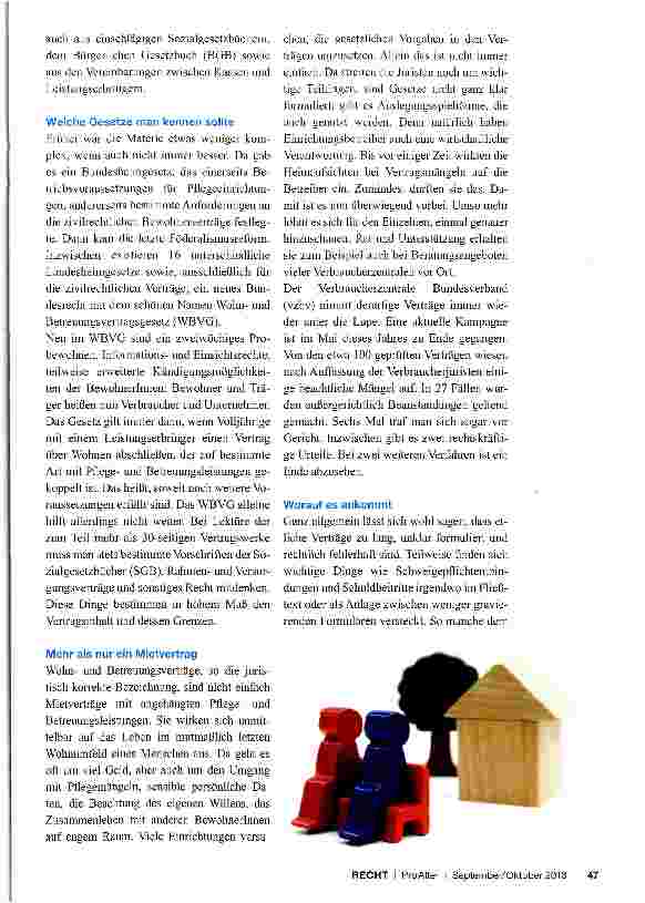 Vorschauseite 2: Pflegeheim und Co. -Bewohnerverträge häufig unzureichend