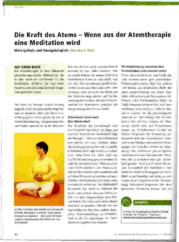 Vorschauseite 1: Die Kraft des Atems - Wenn aus der Atemtherapie eine Meditation wird