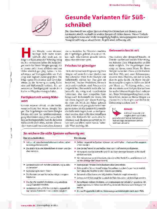 Vorschauseite 1: Gesunde Varianten für Süßschnäbel