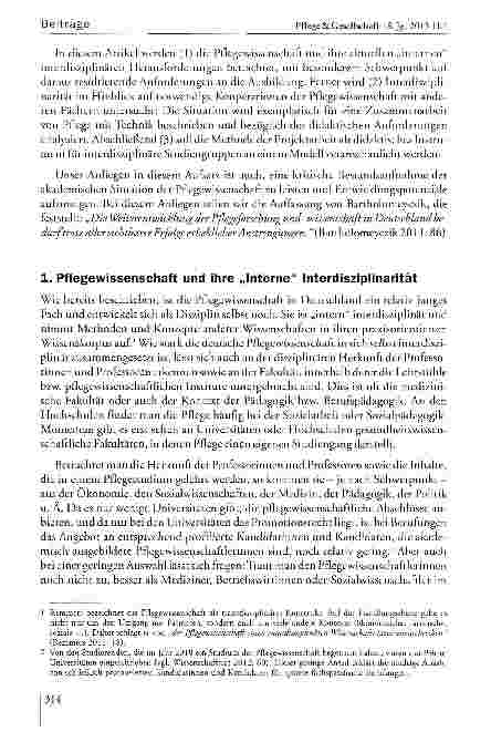 Vorschauseite 3: Interdisziplinäres Lernen in der Pflegewissenschaft - mit einem Modell für fallbezogene Projektarbeit