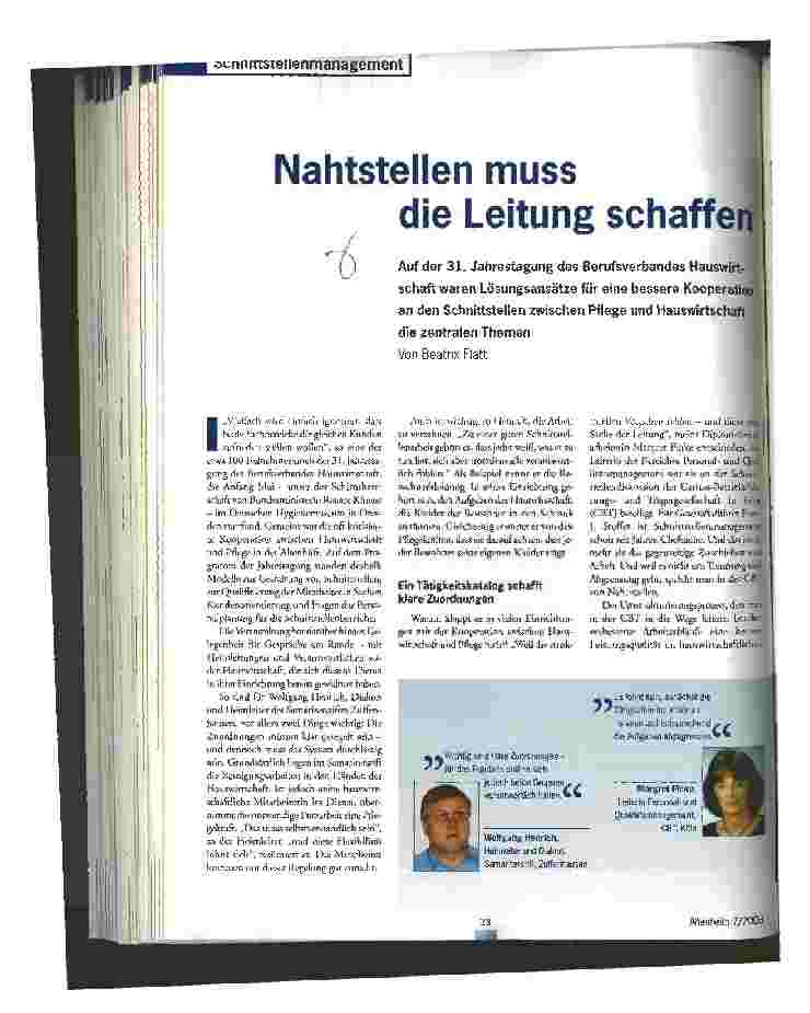 Vorschauseite 1: Nahtstellen muss die Leitung schaffen