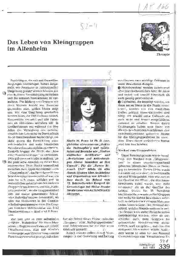 Vorschauseite 1: Das Leben von Kleingruppen im Altenheim