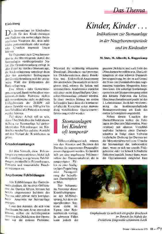Vorschauseite 1: Kinder, Kinder ... Indikationen zur Stomaanlage in der Neugeborenenperiode und im Kindesalter