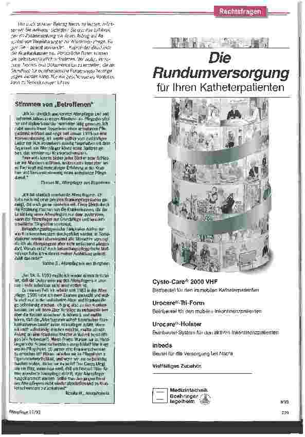 Vorschauseite 3: Mit Altenpflegerinnen wird (nicht) abgerechnet Oberlandesgericht entscheidet: für häusliche Behandlungspflege nicht geeignet