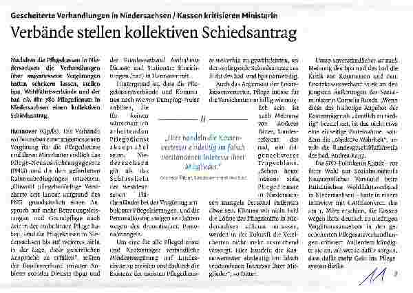 Vorschauseite 1: Verbände stellen kollektiven Schiedsantrag