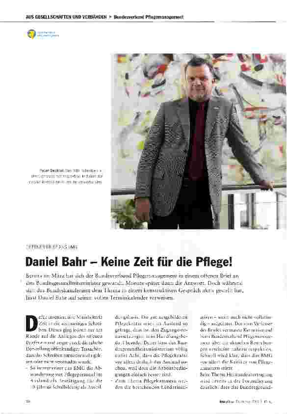 Vorschauseite 1: Daniel Bahr - Keine Zeit für die Pflege!