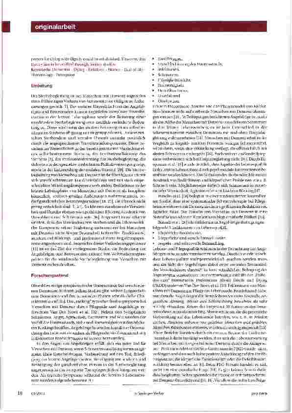 Vorschauseite 2: Wahrnehmungen von Angehörigen und Pflegenden bei Sterbenden mit Demenz