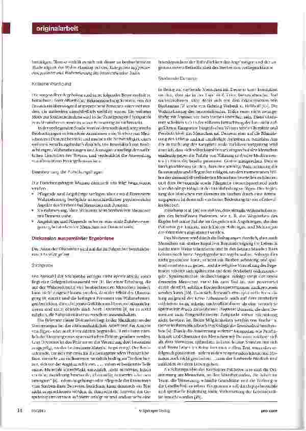 Vorschauseite 6: Wahrnehmungen von Angehörigen und Pflegenden bei Sterbenden mit Demenz