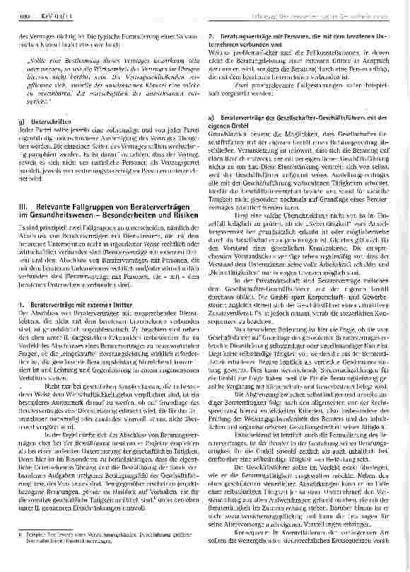 Vorschauseite 4: Der Beratervertrag im Gesundheitswesen - Inhalt, Sinn und Risiken eines Konstrukts zwischen Geschäft und Rechtsgeschäft