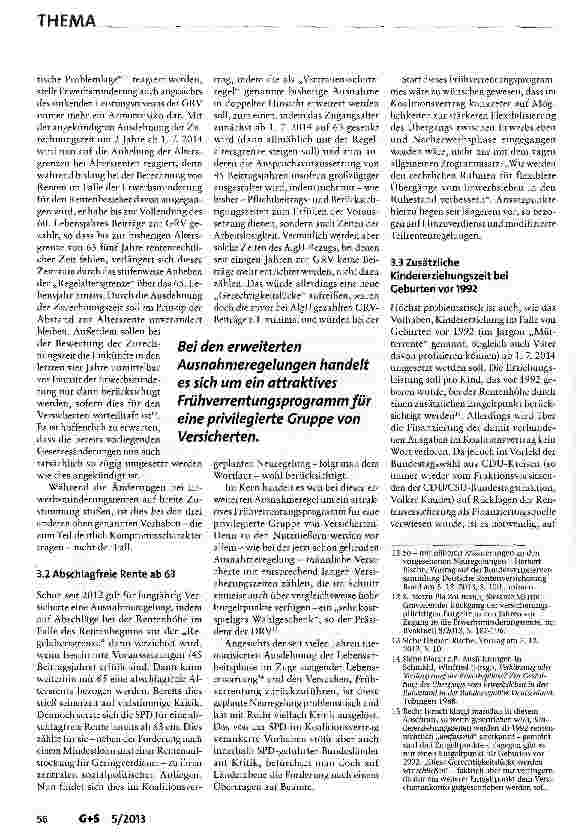 Vorschauseite 4: Alterssicherung der Großen Koalition: Kasse macht sinnlich, aber nicht unbedingt klug