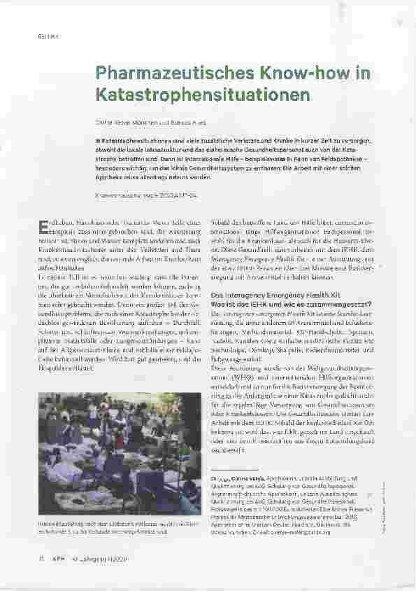 Vorschauseite 1: Pharmazeutisches Know-how in Katastrophensituationen