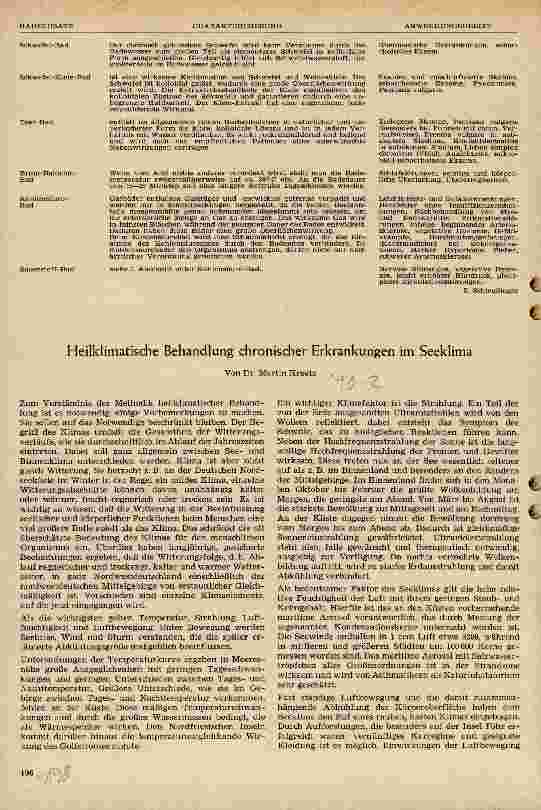 Vorschauseite 1: Heilklimatische Behandlung chronischer Erkrankungen im Seeklima