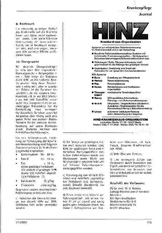 Vorschauseite 4: Gibt es einen Zusammenhang zwischen Ernährung und Atherosklerose?