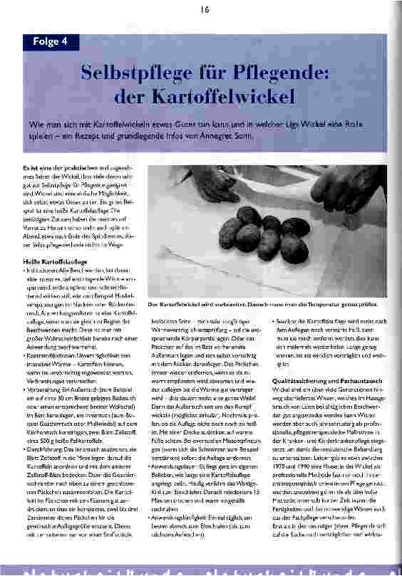 Vorschauseite 1: Selbstpflege für Pflegende: der Kartoffelwickel Folge 4