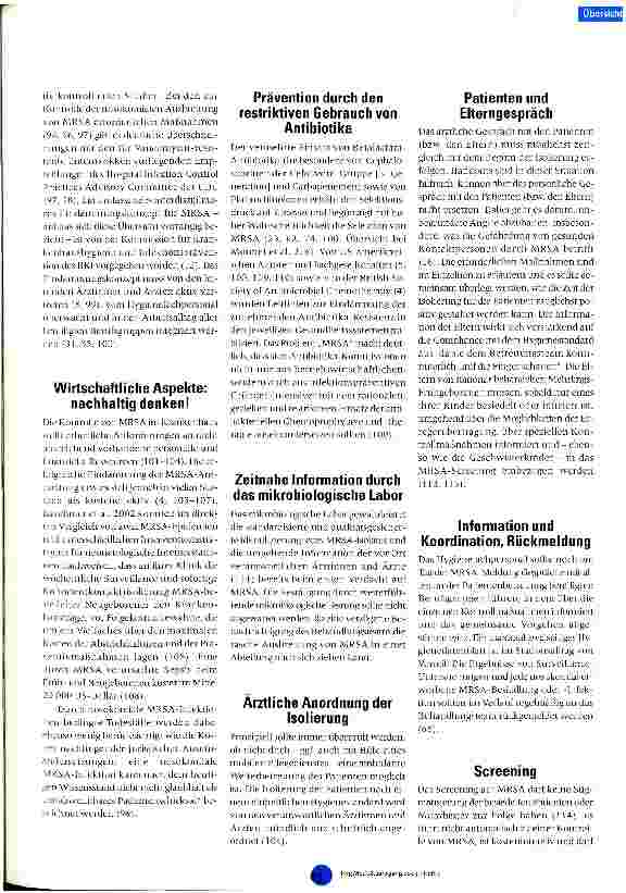 Vorschauseite 6: MRSA - Übersicht zu Bedeutung und Management in der stationären Kinderheilkunde