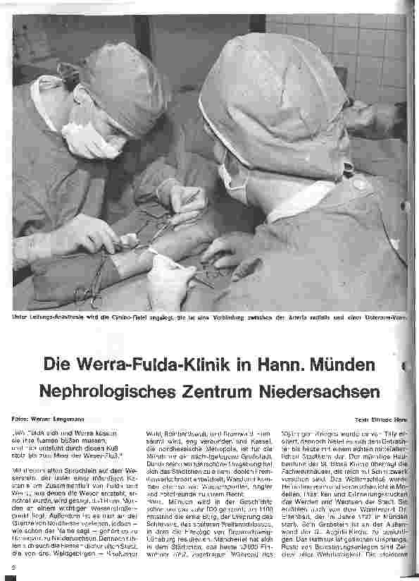 Vorschauseite 1: Die Werra-Fulda-Klinik in Hann.Münden Nephrologisches Zentrum Niedersachsen