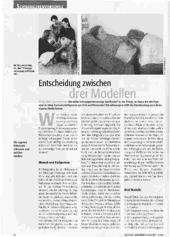 Vorschauseite 1: Entscheidung zwischen drei Modellen