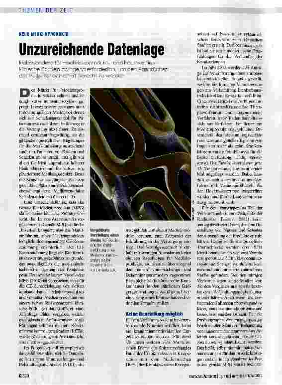 Vorschauseite 1: Unzureichende Datenlage