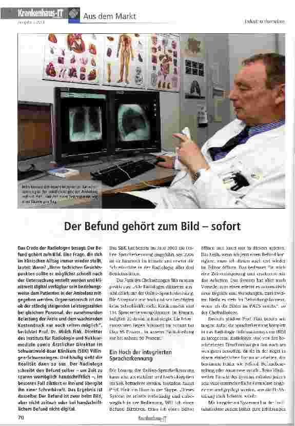 Vorschauseite 1: Der Befund gehört zum Bild - sofort