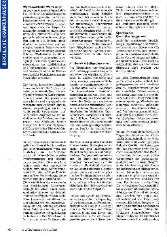 Vorschauseite 2: Kirchliche Krankenhäuser: Im Verbund stärker