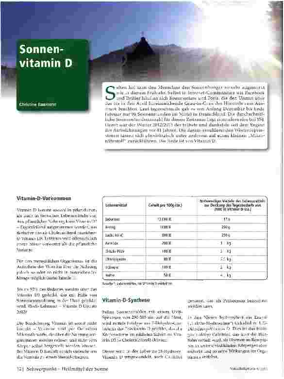 Vorschauseite 1: Sonnenvitamin D