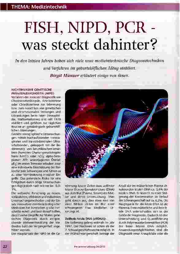 Vorschauseite 1: FISH, NIPD, PCR -was steckt dahinter?