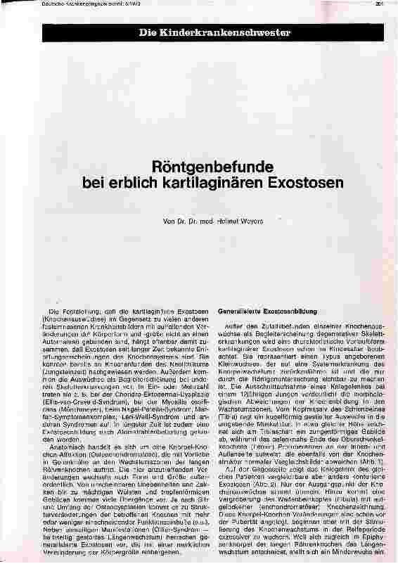 Vorschauseite 1: Röntgenbefunde bei erblich kartilaginären Exostosen